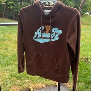 Aeropostale Chocolate Brown Hoodie with Monkey Graphic